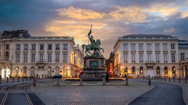 Brussels at sunset